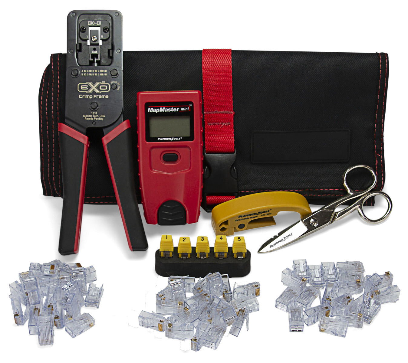 ezEX Mini Termination & Test Kit - Professional Network Cable Tester for Ethernet, RJ45, Cat5, Cat6 - Perfect for IT Technicians, Home & Office Network Setup