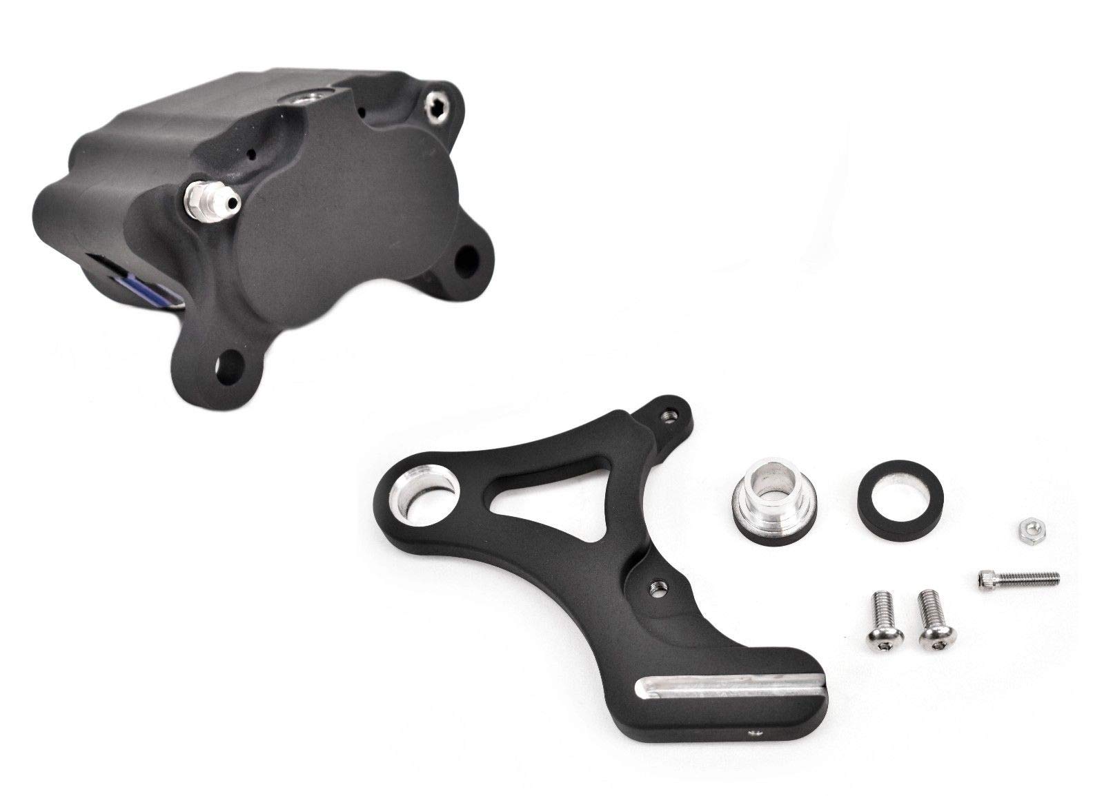 Black Ultima REAR Brake Caliper Mount for 1987-99 Harley Softail Models with 3/4