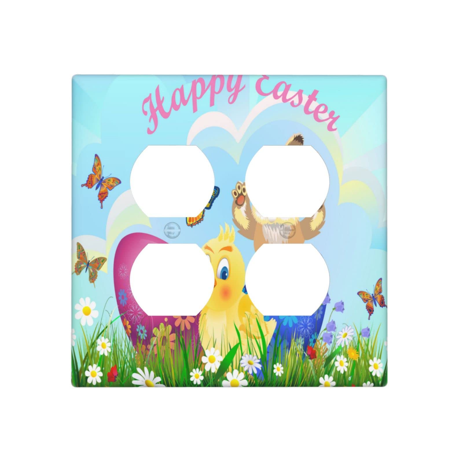 Groamaup Toggle Switch Plate - Easter Bunny Egg Decor Light Switch Cover - Medium Size - Perfect for Holiday Home Decor & Spring Room Makeover