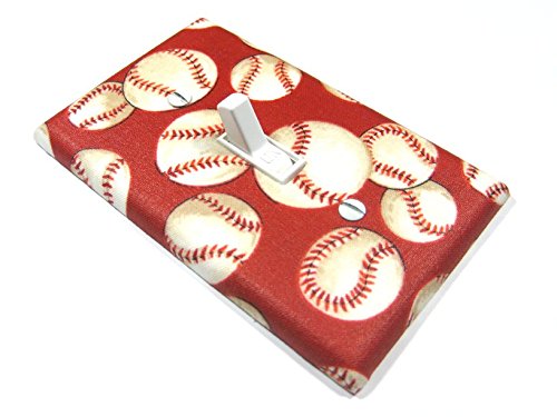 Sporty Red Baseball Light Switch Cover Plate - Durable Kids Bedroom & Nursery Decor for Sports-Themed Rooms