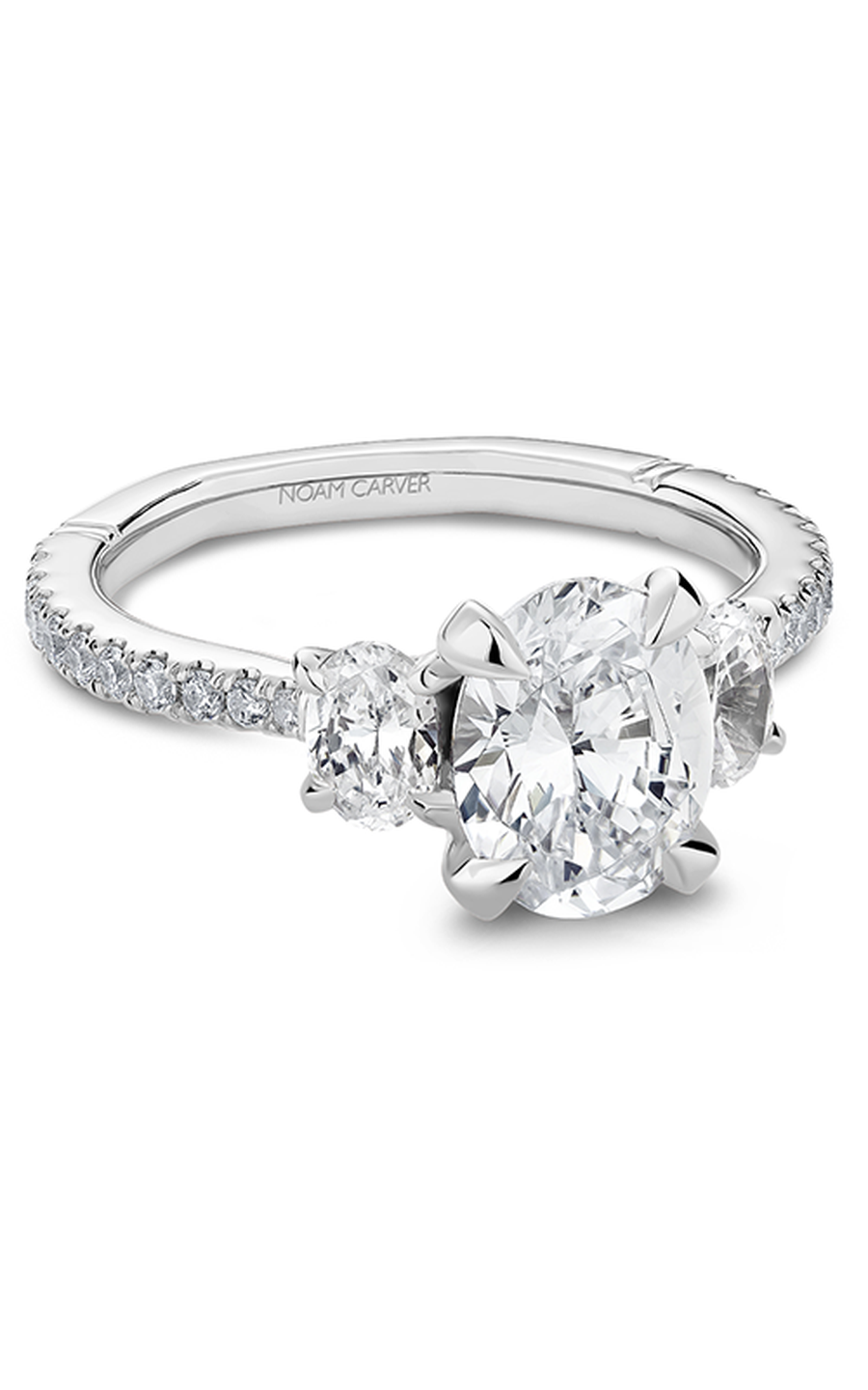 Noam Carver Atelier A035 02A Diamond Engagement Ring - 14K White Gold Vintage Style Wedding Band for Women, Perfect for Proposals & Anniversary Gifts