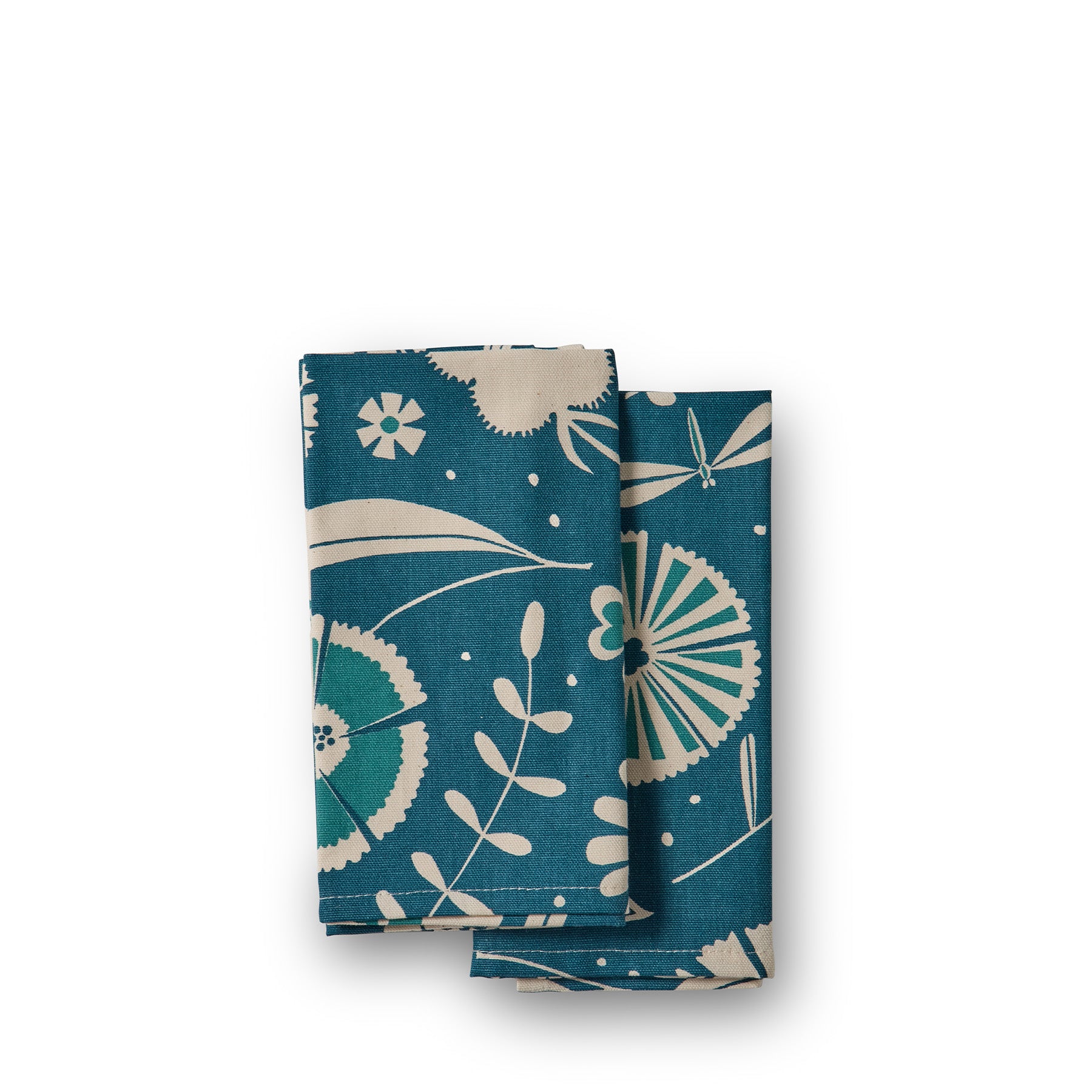 Premium Midnight Blue Flourish Napkins (Set of 2) - Elegant Dinner Party & Holiday Table Decor
