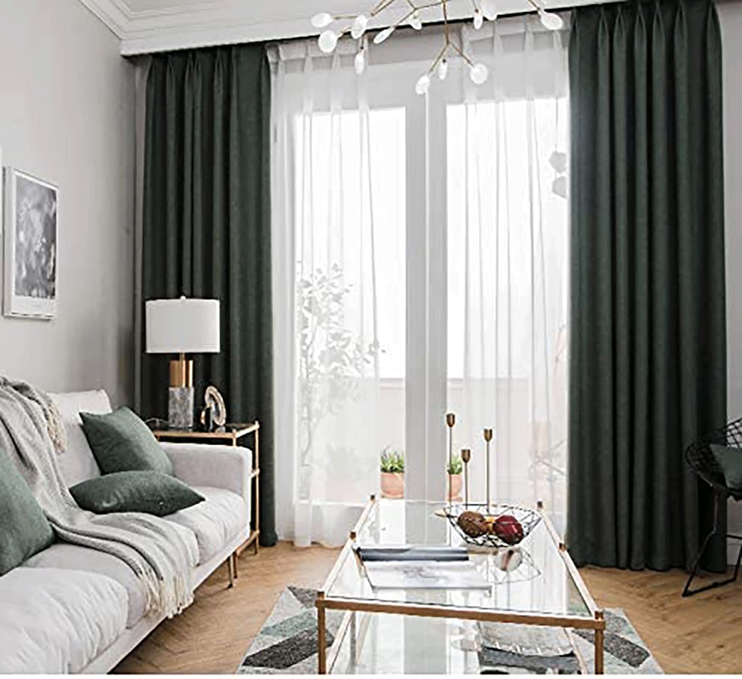 Modern Blackout Curtains for Bedroom & Living Room - 1 Panel Nordic Style Sun Shade Drapery with Grommets (W118