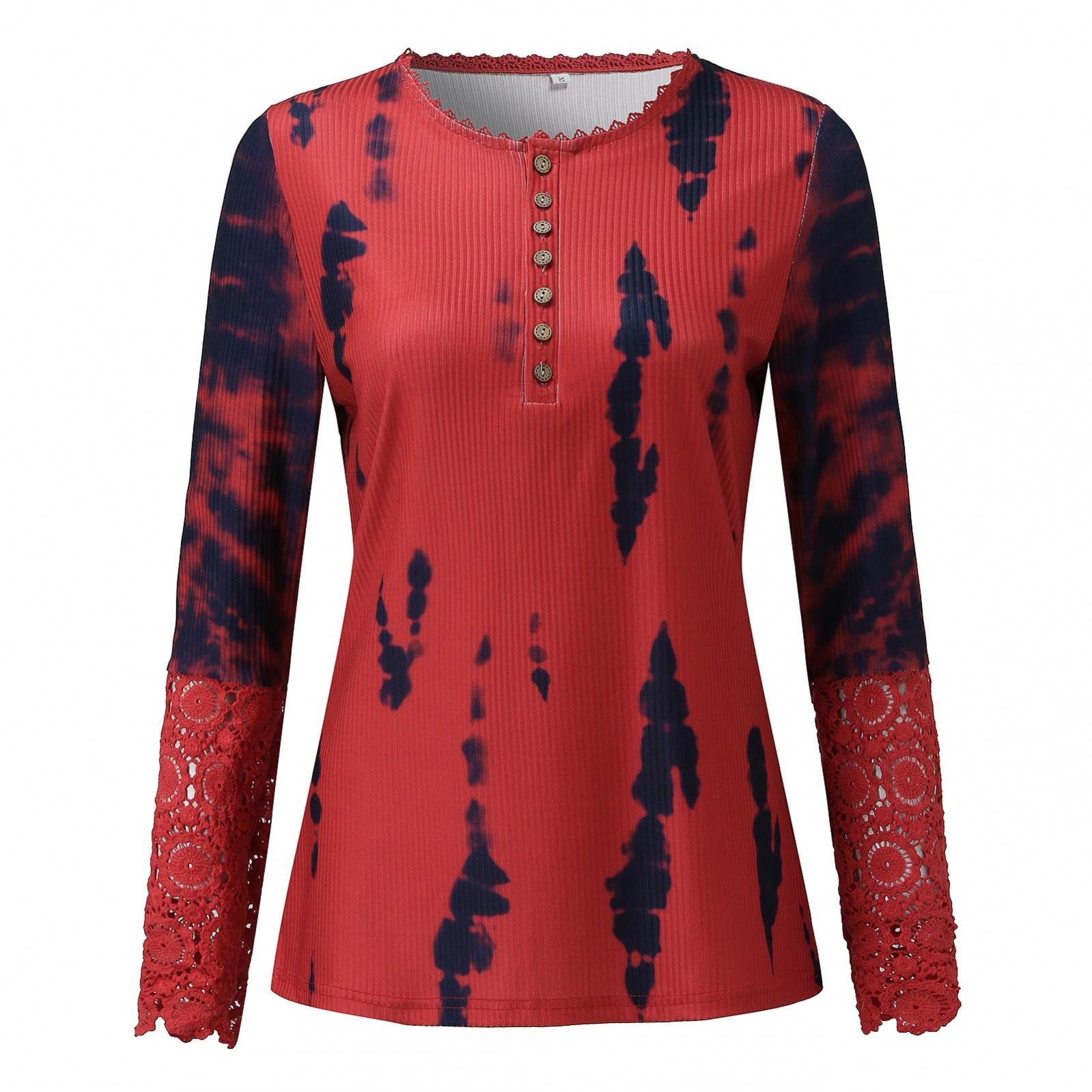 Women's Casual Tie Dye Long Sleeve Pullover Sweater - Halloween Sweatshirt & Cozy Fall Tops | Perfect for Autumn Outfits, Pumpkin Patch Visits and Spooky Season Celebrations