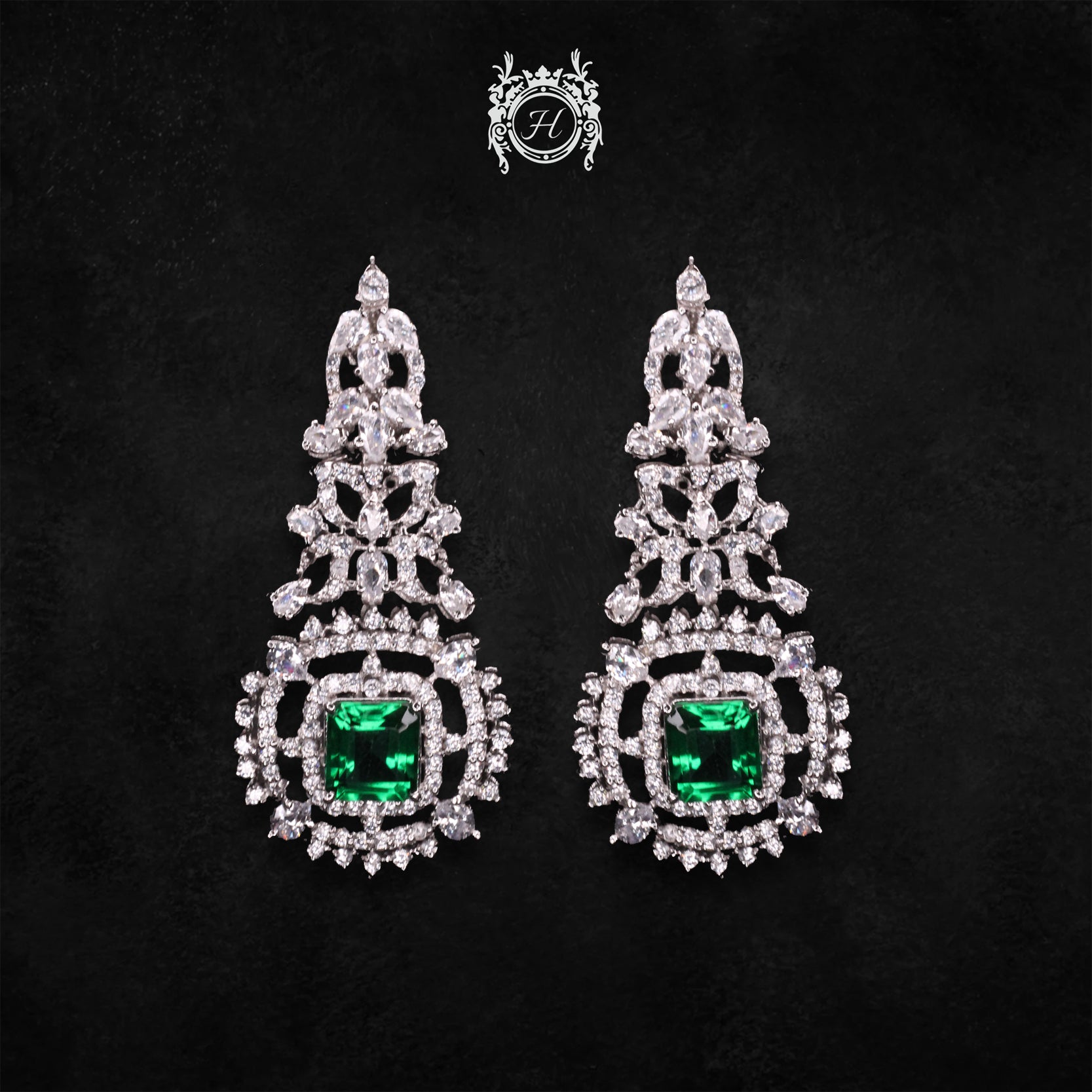 Elegant Green Onyx Pearl and Zircon Earrings for Women - Perfect for Weddings, Parties & Special Occasions