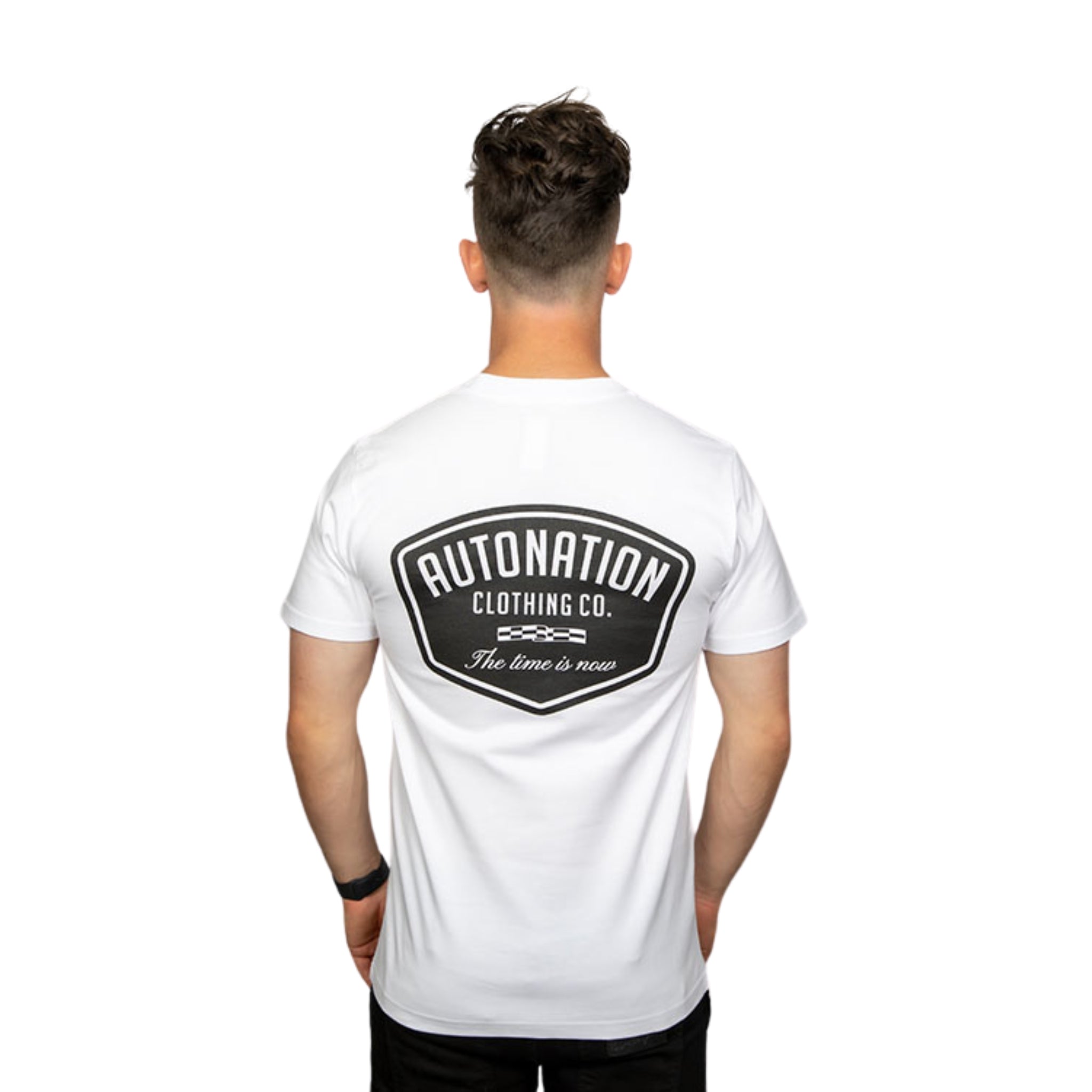 Autonation Men's Checkered T-Shirt - Classic White Cotton Tee for Casual Wear & Everyday Outfits