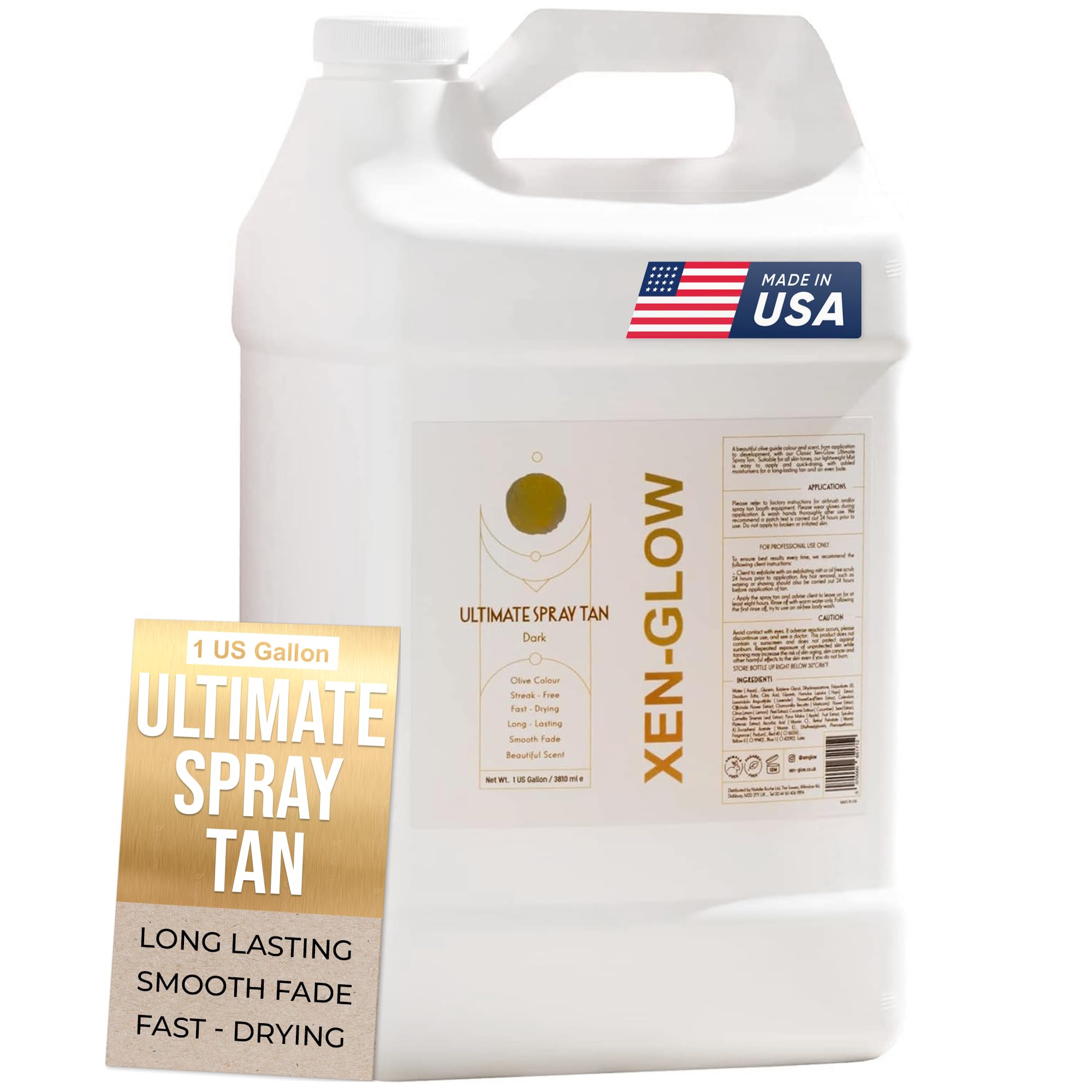 Sunless Ultimate Spray Tan - Fast-Drying, Long-Lasting Self Tanner with Vitamin E, Vitamin C & Aloe Vera - Professional Indoor Tanning Solution for Smooth, Streak-Free Glow | Perfect for Salons, Spray Tanning Businesses & At-Home Use (3.8 Liter)