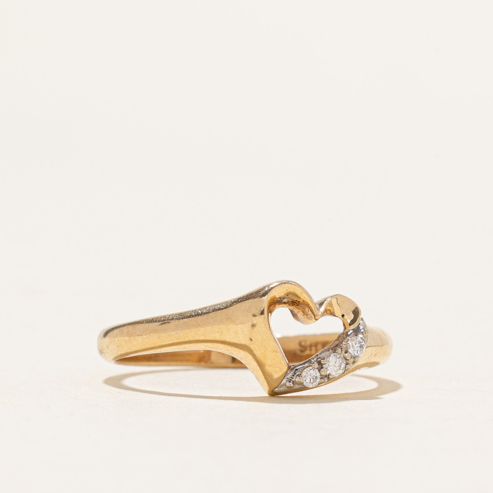 0.03ctw Diamond Open Heart Ring - Size 6.25 - Elegant Sterling Silver Jewelry for Women - Perfect Gift for Valentine's Day, Anniversary & Special Occasions