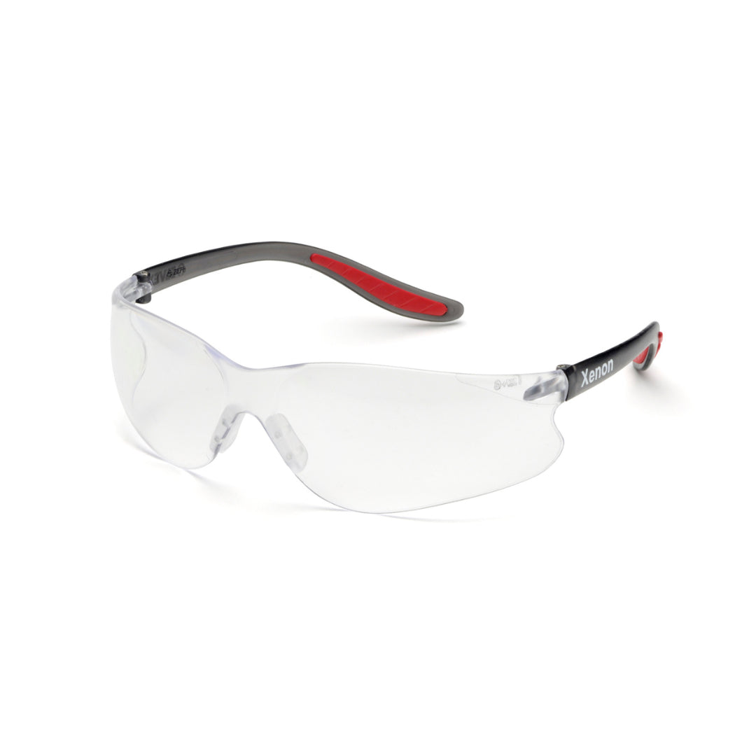Delta Plus SG 14C Xenon Clear Safety Glasses with Clear Lens - ANSI Z87.1 Certified for Eye Protection | Ideal for Construction, Woodworking & Lab Work
