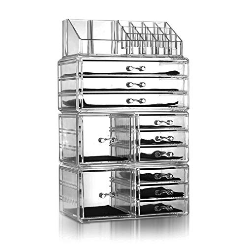 Acrylic Makeup Organizer & Jewelry Display - 7 Drawers for Bathroom Vanity