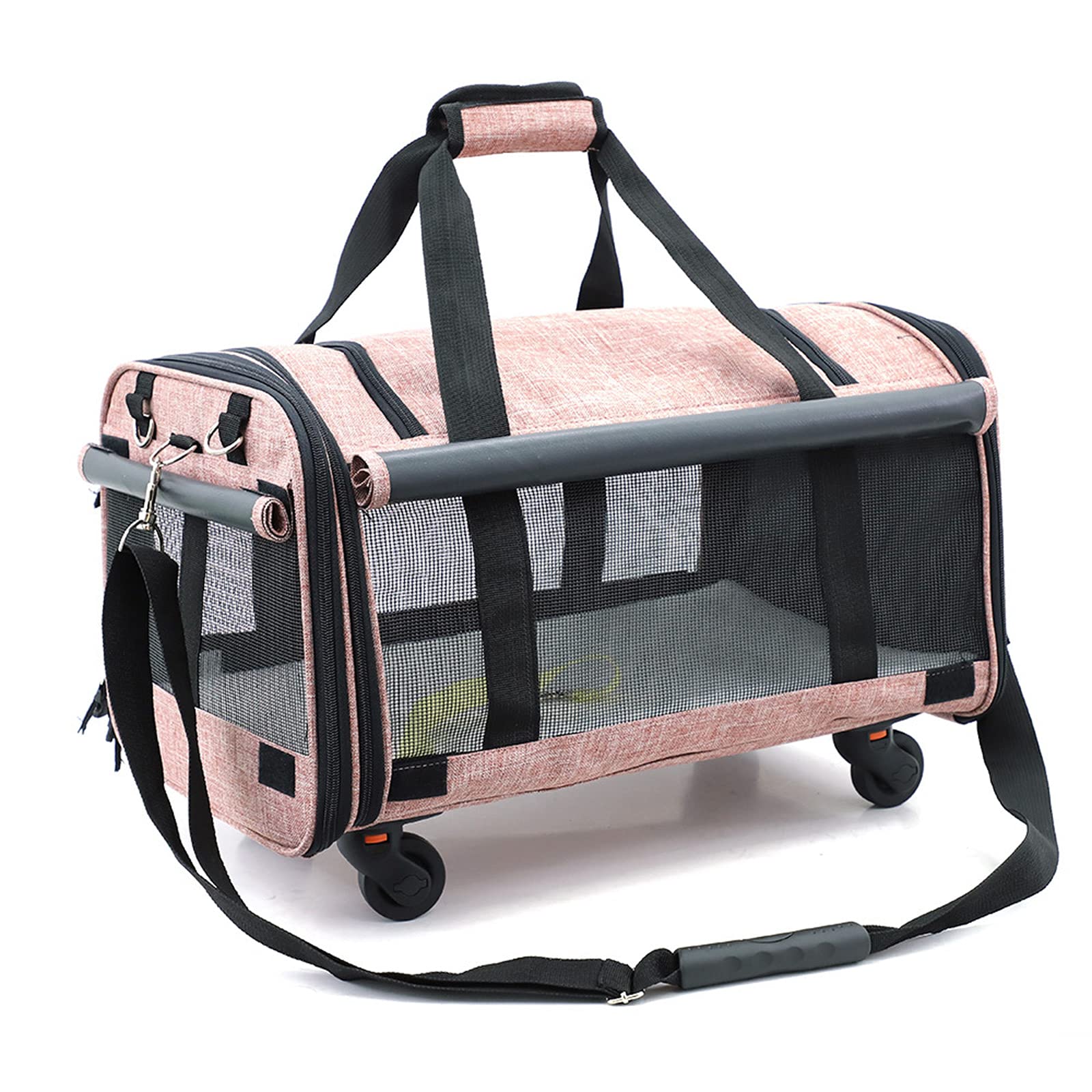 KJDPP One-Click Folding Dog Stroller - Large Capacity Pet Carrier with Detachable Wheels for Outdoor Travel | Perfect for Cats & Dogs, Park Walks, Vet Visits, and Shopping Trips