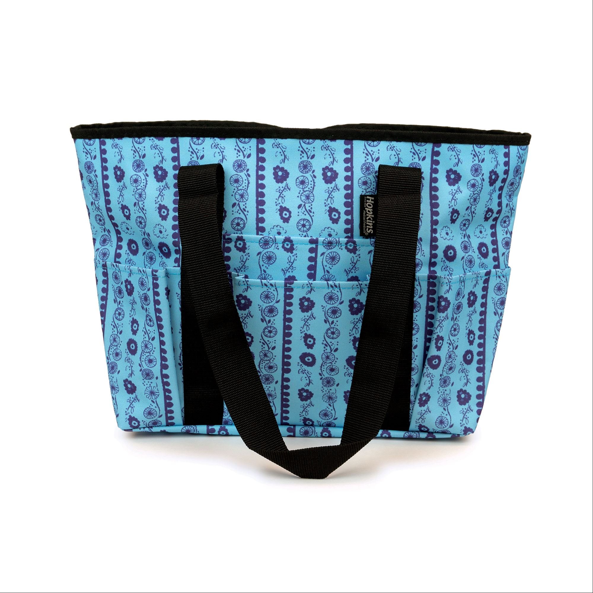 Hopkins Signature Day Tote Bag - Floral Stripe Pattern (Purple Sky Floral) - Stylish & Spacious Women's Handbag for Work, Travel & Everyday Use