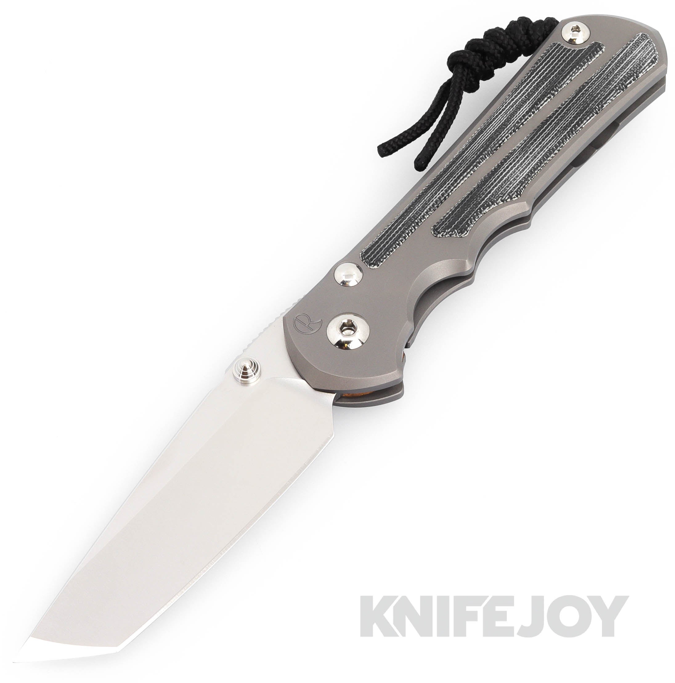 Chris Reeve Large Inkosi Tanto Knife - Magnacut Blade, Black Canvas Micarta Inlay & Glass Blasted Titanium Handles | Premium EDC Folding Knife for Outdoor, Camping & Survival