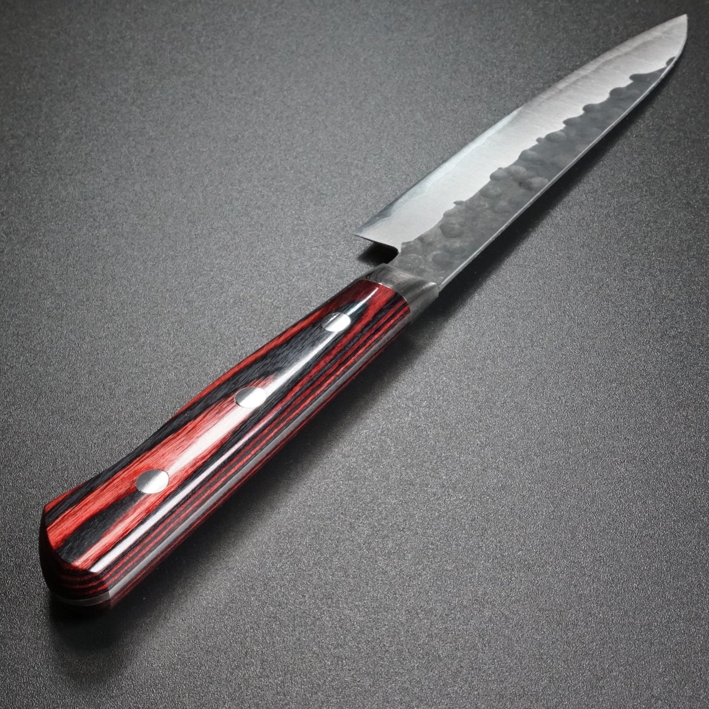 Yoshimi Kato Hammered Aogami Blue Super Petty Knife 120mm - Japanese Chef Knife for Precision Slicing, Peeling & Garnishing - Perfect for Home Cooks & Professional Kitchens