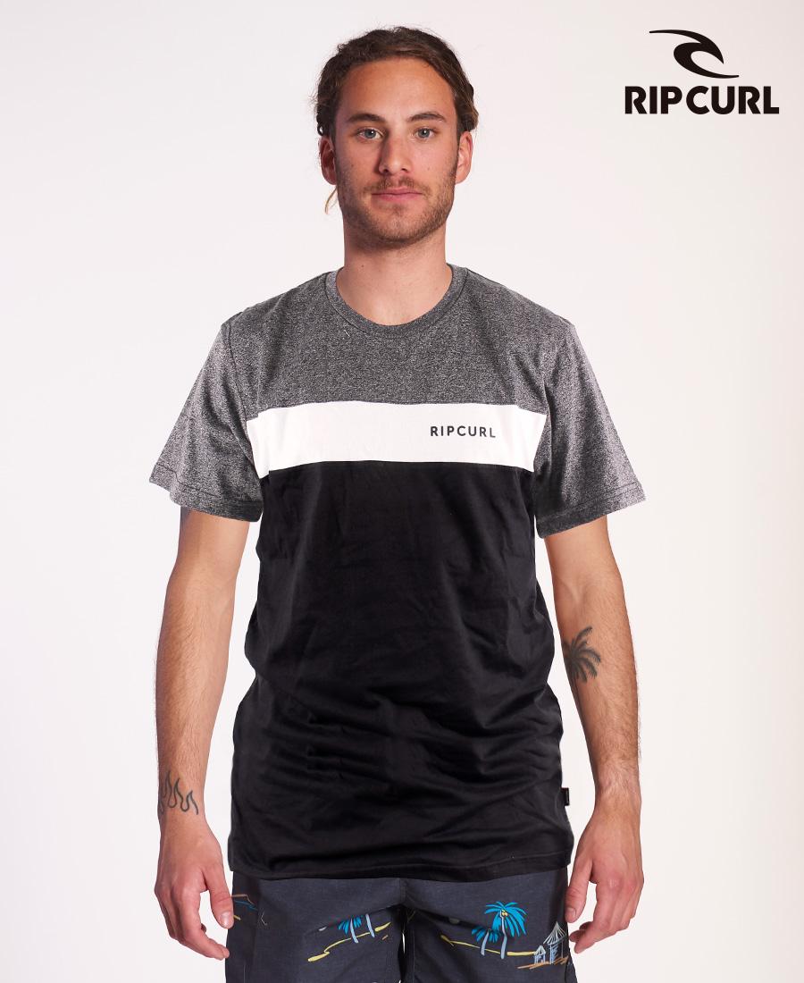 Rip Curl Men's Standard Undertow T-Shirt - Grey White Black - Casual Surf & Beach Wear for Everyday Comfort