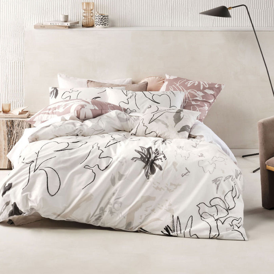 Lennox Neutral Quilt Cover Set by Linen House - Soft Luxury Bedding for Master Bedroom & Guest Room - Perfect for All Seasons & Home Decor