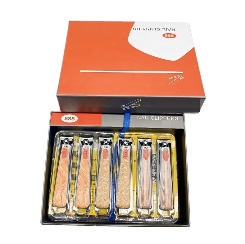 QURAX Premium Stainless Steel Nail Clipper Set for Thick Nails - Heavy Duty Nail Clippers for Men & Women (6-Piece) - Perfect for Home, Travel, and Grooming Kits