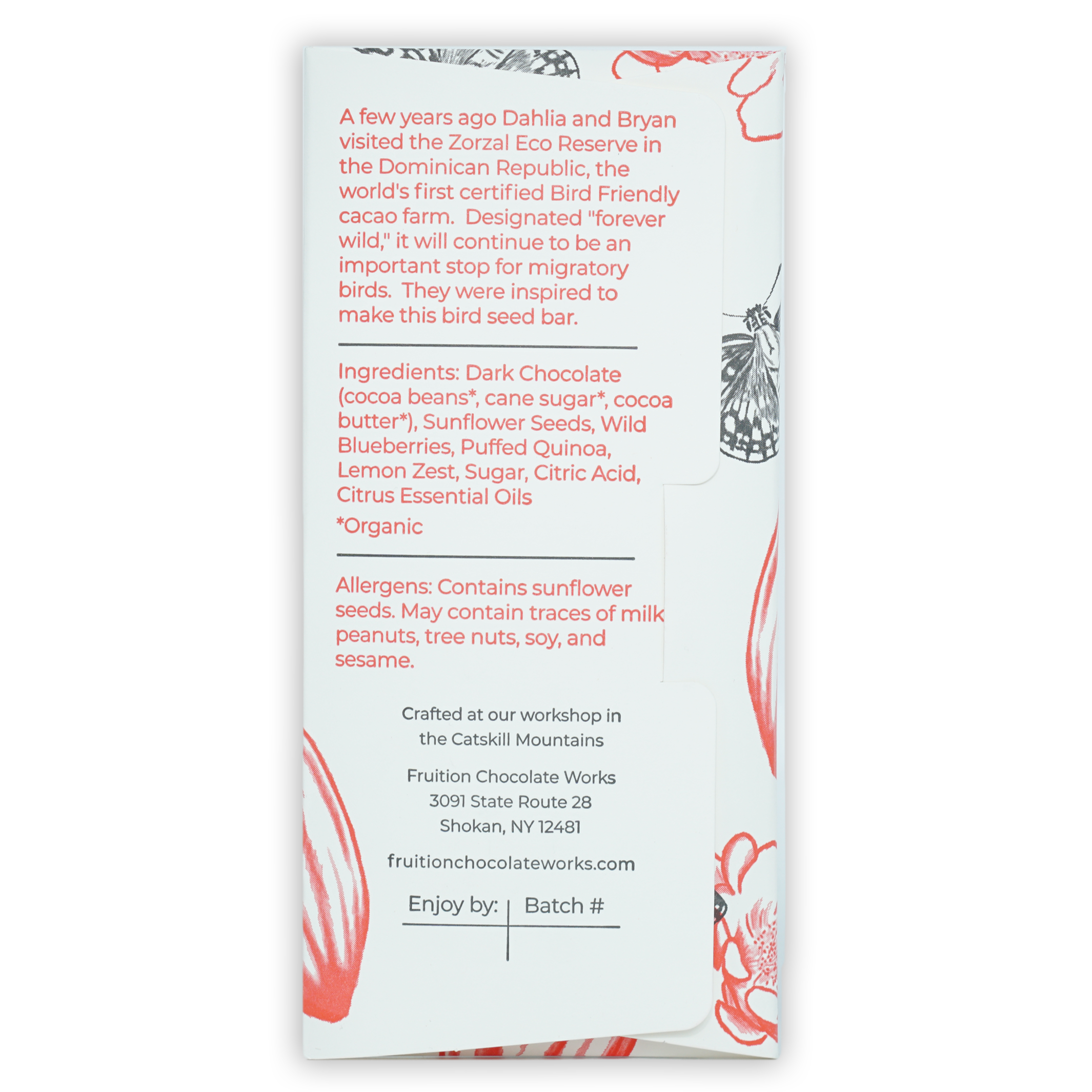 Organic Fruition Zorzal Eco Reserve Dark Chocolate Bar 73% with Quinoa, Seeds & Blueberries - Vegan, Gluten-Free Snack for Gifts, Desserts & Healthy Treats