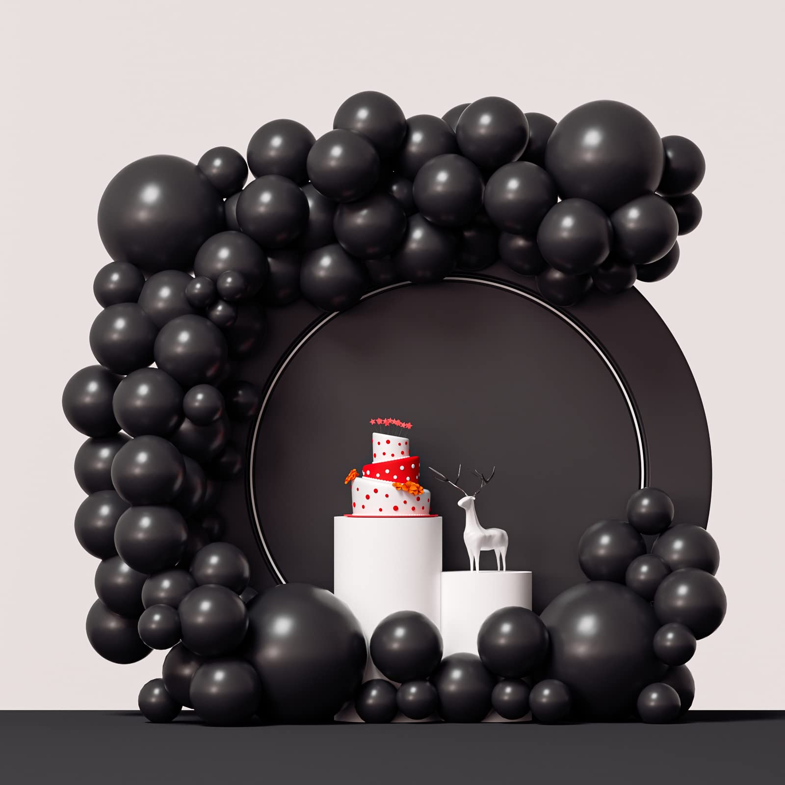 100Pcs Black Latex Balloons Party Decor Kit - 18