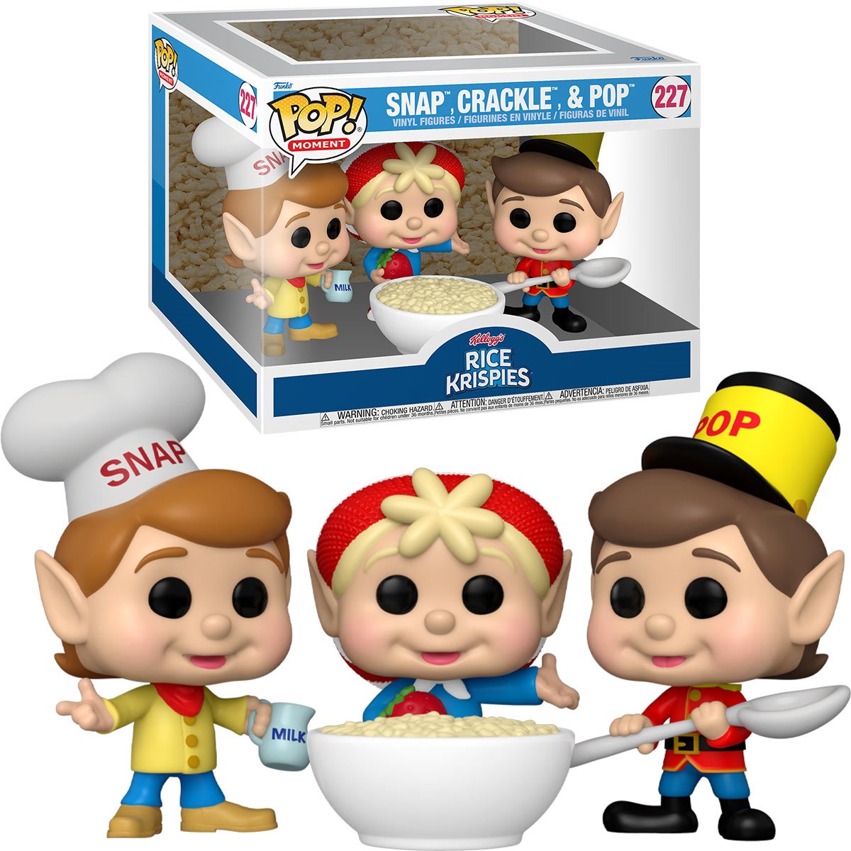 Kellogg's Rice Krispies Snap Crackle Pop Funko Pop! Vinyl Figure #227 - Collectible Cereal Mascot for Pop Culture Fans & Breakfast Lovers