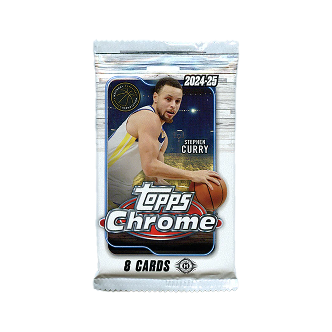2024 Topps Chrome Basketball Hobby Pack - Collectible NBA Trading Cards for Sports Fans | Perfect for Card Collectors, Fantasy Leagues & Memorabilia Displays