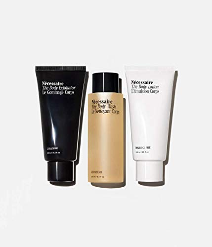 Necessaire The Body Essentials Set - Sandalwood Scented Body Wash, Lotion & Deodorant | Vegan & Cruelty-Free Skincare for Daily Hydration & Relaxation | Perfect for Shower, Bath & Self-Care Routine