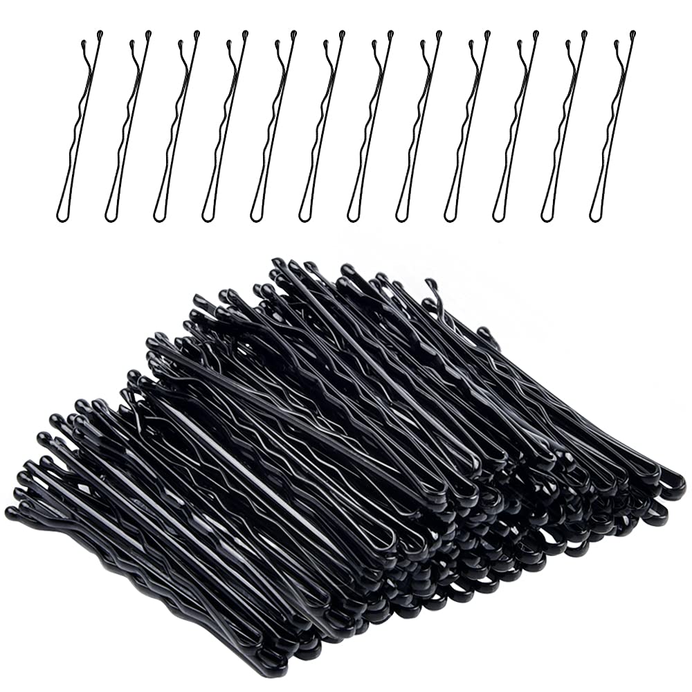 MORGLES Black Bobby Pins for Hair - 120 Count Bulk Hairpins with Storage Box (2.2 Inch) - Perfect for Updos, Braids, Bun Hairstyles & Everyday Hair Styling