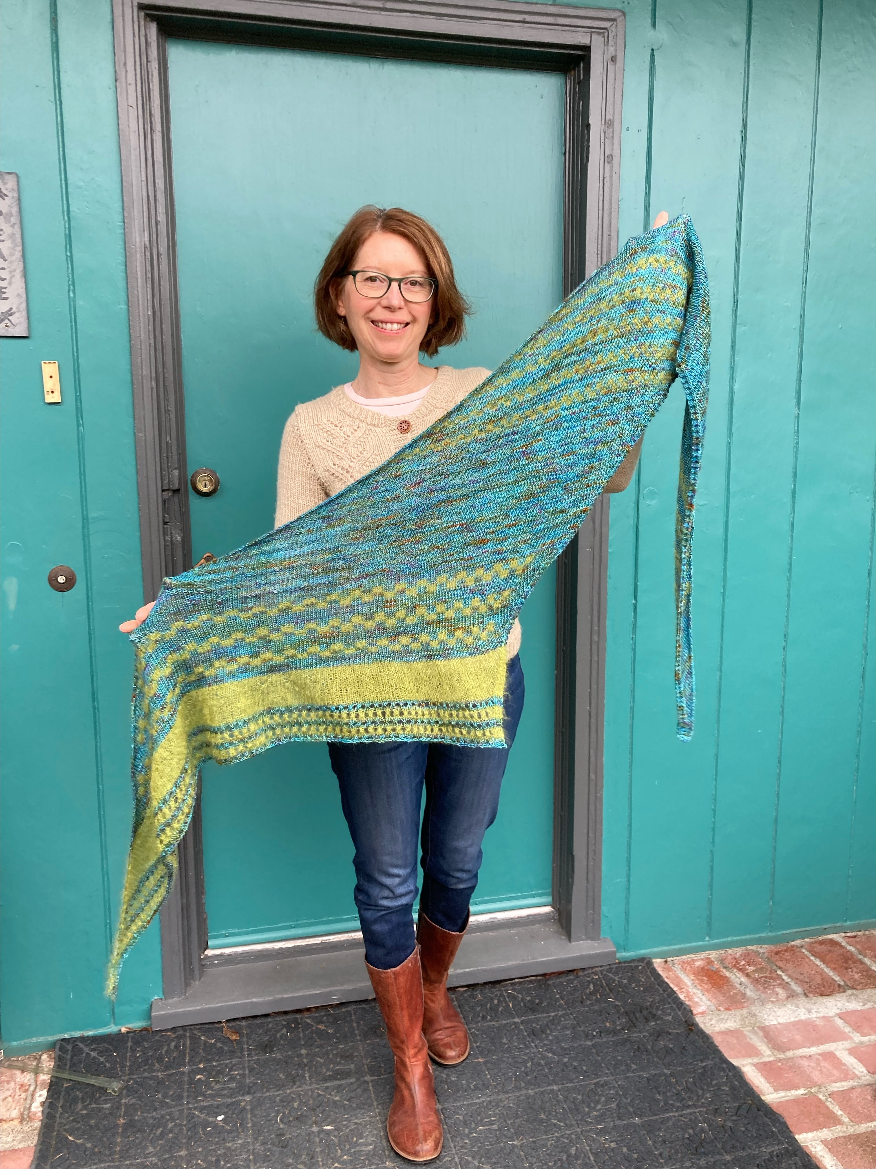 Sweet Shop Patterns Tiny Windows Shawl Kit - DIY Crochet Shawl for Beginners & Experts - Perfect for Gifts, Home Decor & Cozy Evenings