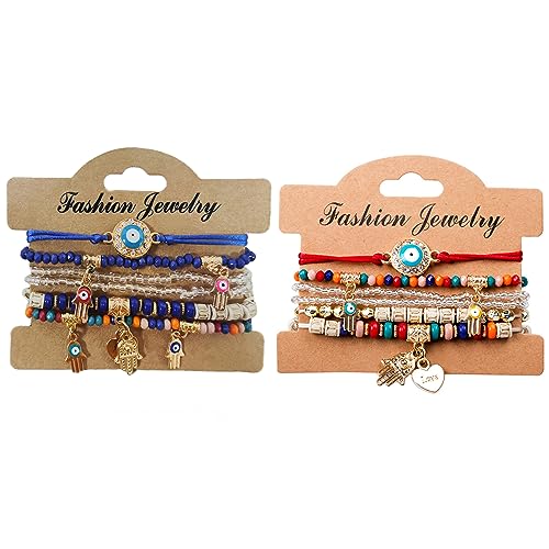 12pcs Women's Friendship Bracelets Set - Taylor Love & Evil Eye Protection Bracelet, Boho Style Jewelry | Perfect Gift for Her, Birthday, Anniversary | Wear for Parties, Dating, Everyday Fashion