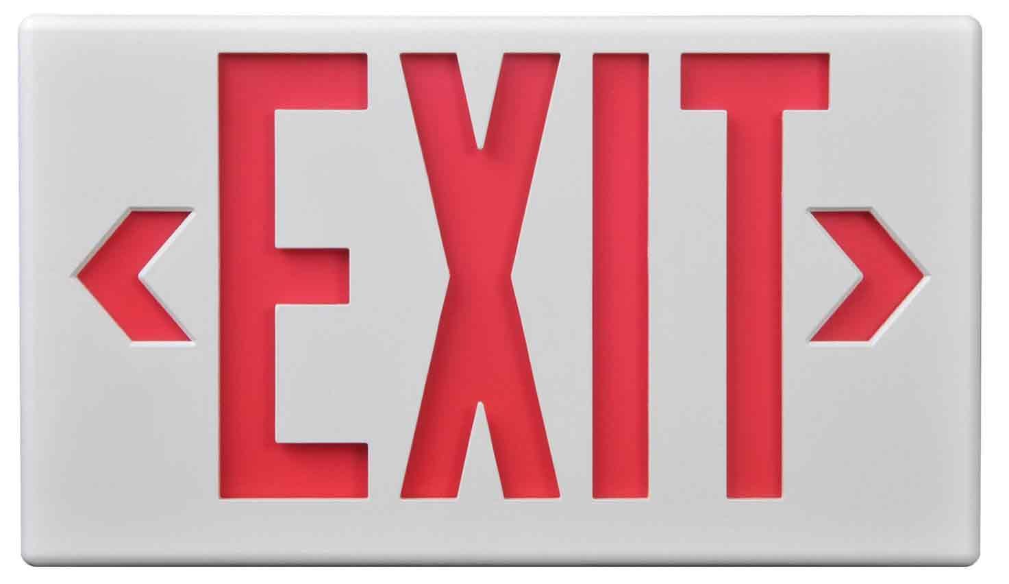 Sure-Lites LPX7SD LED Commercial Exit Sign - White Housing, Universal Face, Red/Green Letters, Self-Powered with Self-Diagnostics - Ideal for Offices, Schools, and Public Buildings Emergency Lighting
