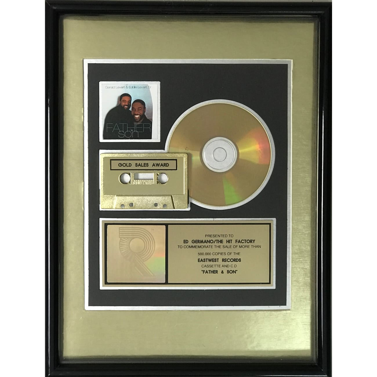 Gerald Levert & Eddie Levert Sr. Father and Son RIAA Gold Album Award - Vintage Music Collectible for Fans & Display