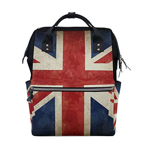 UK Flag Diaper Backpack - Large Capacity Baby Changing Bag with Multiple Pockets, Waterproof & Stylish Travel Backpack for Parents | Perfect for Daycare, Travel & Family Outings