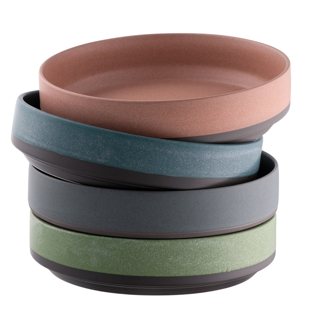 Belleek Living Taberu Large Stacking Bowl Set of 4 - Durable Ceramic Serving Bowls for Salads, Pasta, Snacks - Perfect for Family Dinners & Entertaining