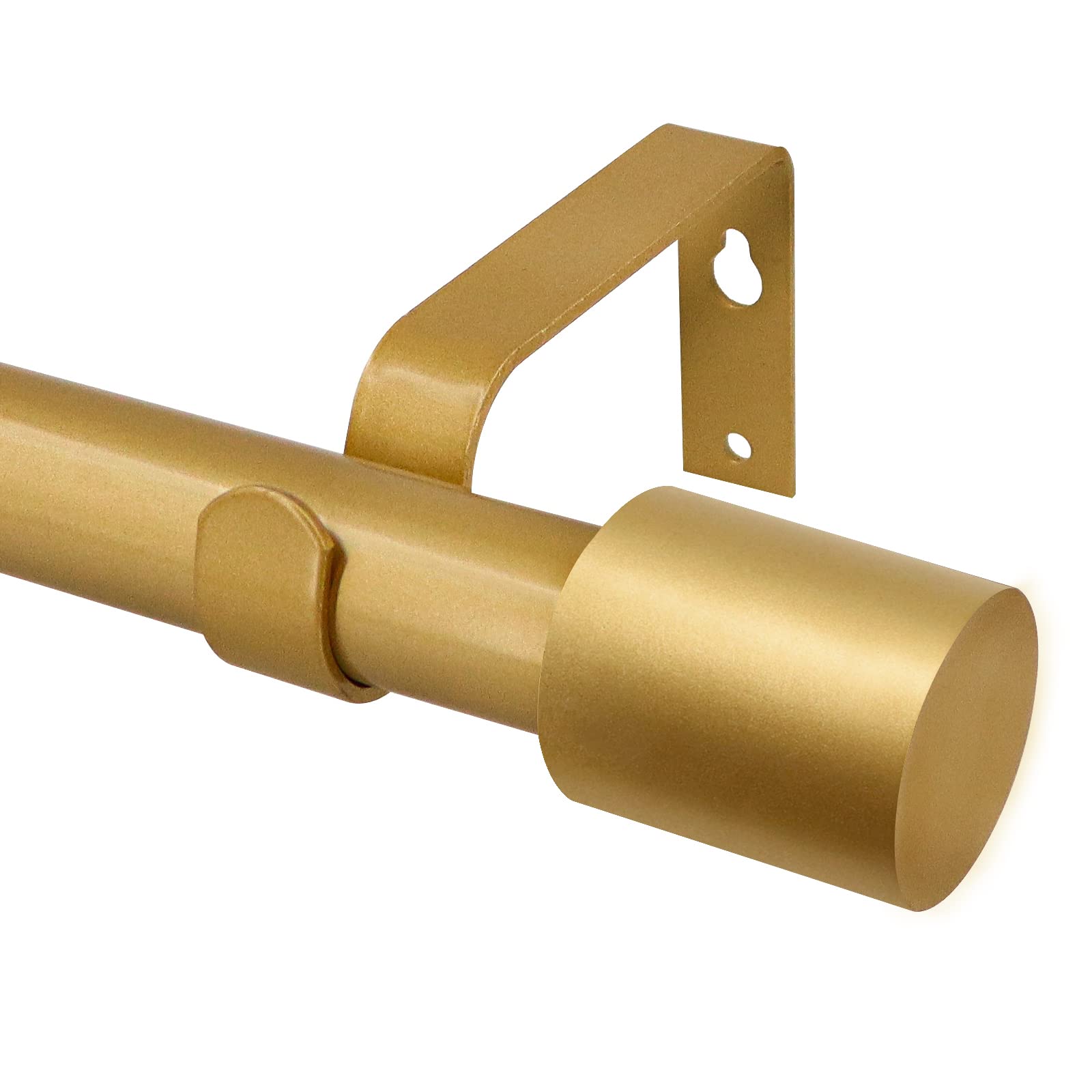 AUGOSTA Heavy Duty Curtain Rods 66-120 Inch, Modern Matte Gold Design M2 for Living Room, Bedroom, and Office Windows