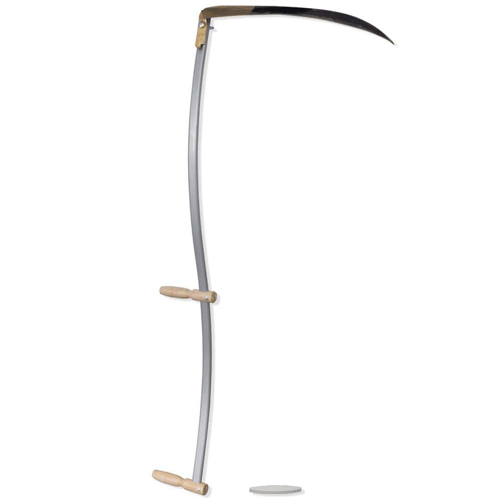 GOTOTOP Manual Steel Weeding Sickle with Solid Wooden Handle & Grinding Stone - Durable Garden & Farm Tool for Cutting Grass, Weeds & Brush - Perfect for Yard Maintenance, Landscaping & Agricultural Use