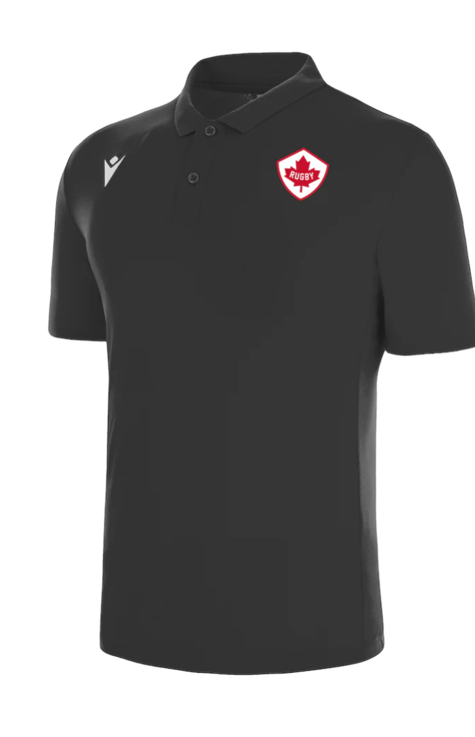 Official Canada Performance Polo Shirt for Men - Moisture Wicking, Breathable Golf & Tennis Shirt (Black/Grey) - Perfect for Sports, Work & Casual Wear
