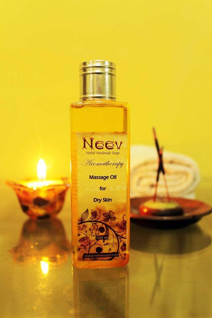 Neev Herbal Handmade Soap & Aromatherapy Massage Oil for Dry Skin - 30ml | Organic Skincare Gift Set for Relaxation & Moisturizing