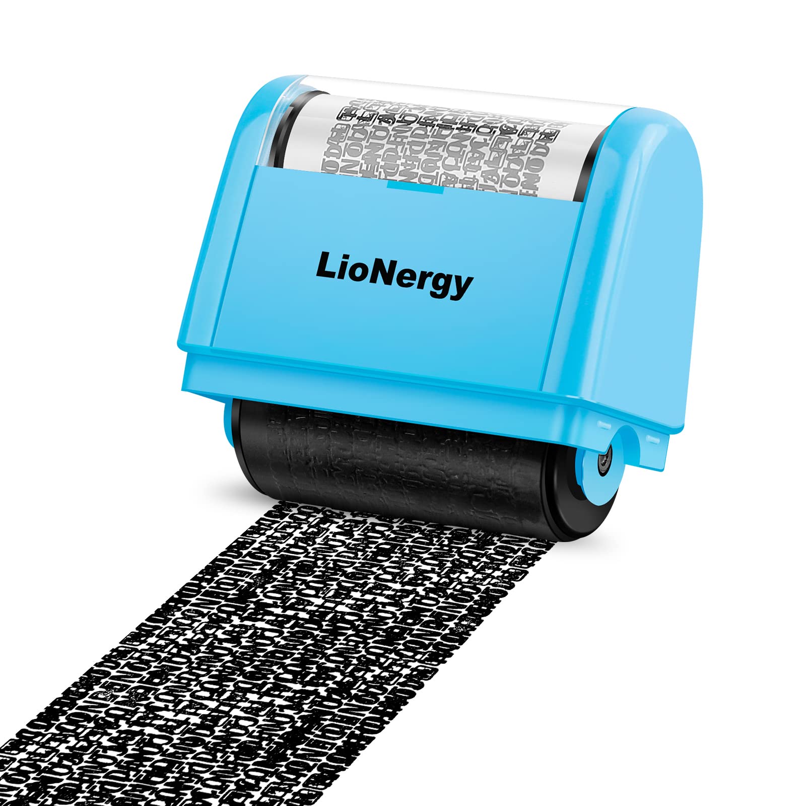 LioNergy 1.5 Inch Wide Identity Protection Roller Stamp - Privacy Security Stamp for Preventing Identity Theft - Blue - Perfect for Shredding Documents, Mail & Sensitive Papers