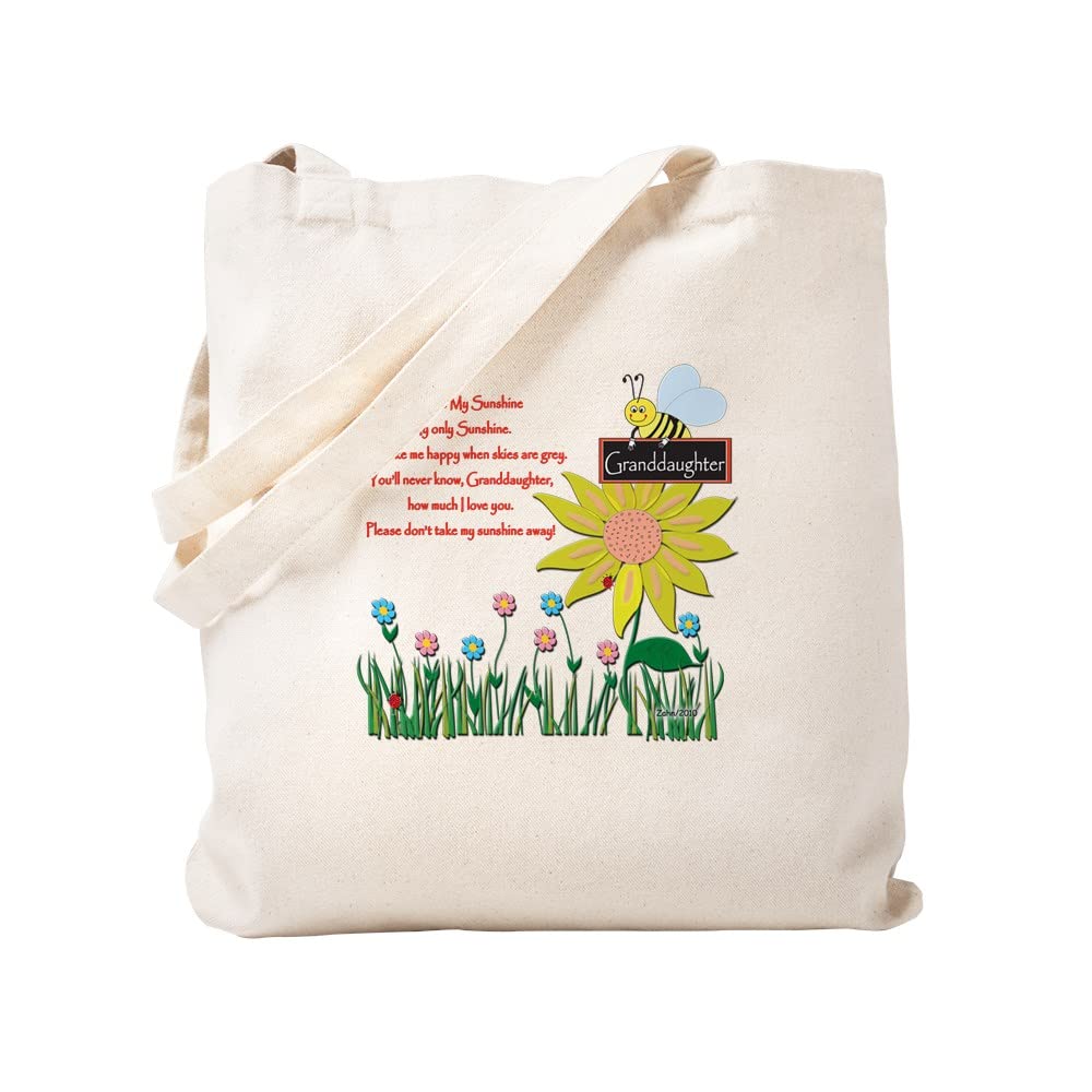 You Are My Sunshine Granddaughter Tote Bag - Natural Canvas Reusable Shopping Bag for Women - Perfect for Groceries, Beach Trips & Daily Use