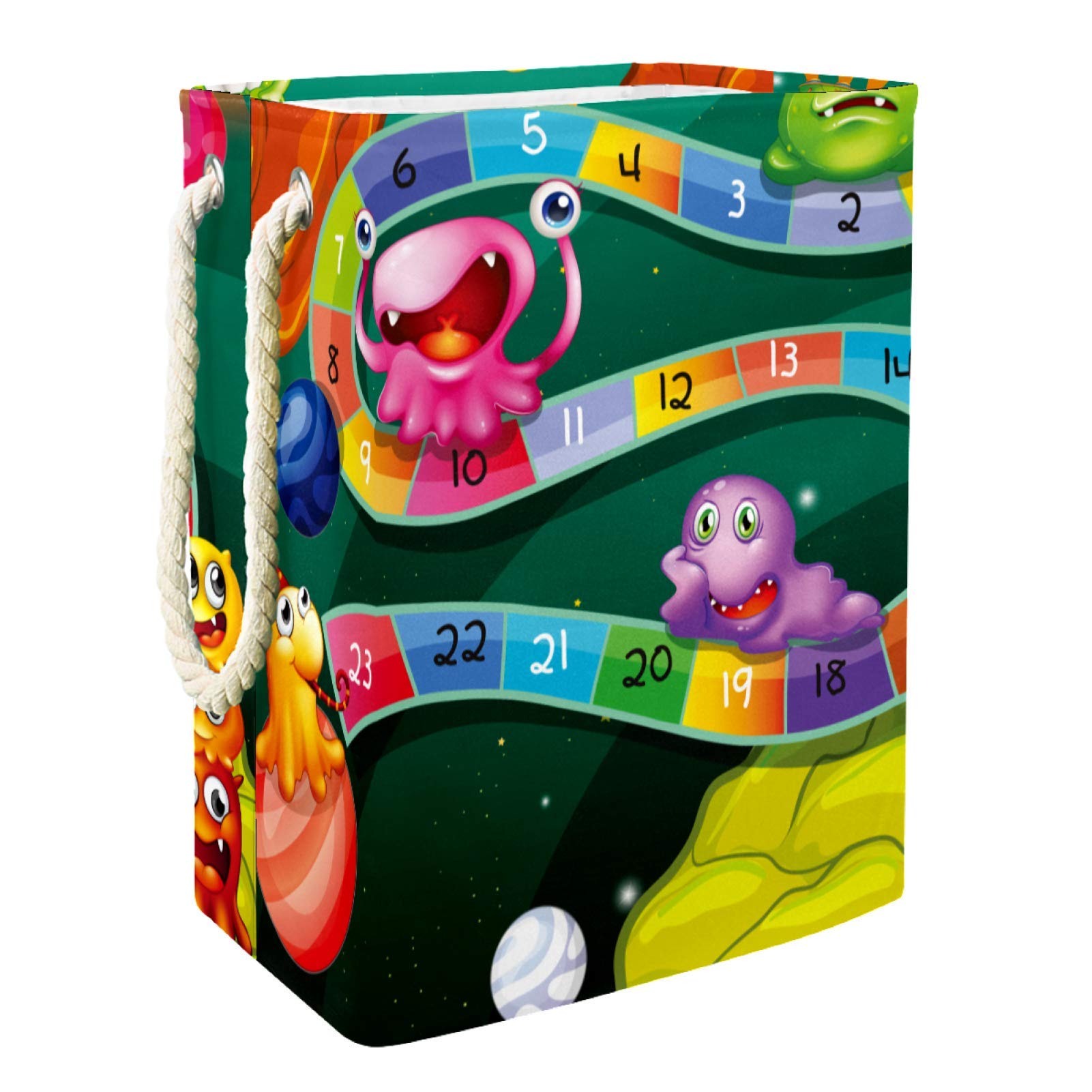 Funny Monster Foldable Laundry Hamper with Handles - Waterproof Storage Basket for Clothes, Toys & Organization - Detachable Brackets, Well Holding Design - Perfect for Laundry Room, Bedroom & Kids' Play Area