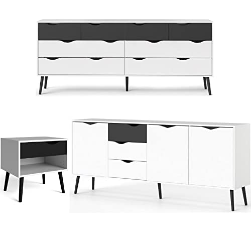 Home Square 3-Piece Bedroom Furniture Set - Nightstand, Dresser & 77