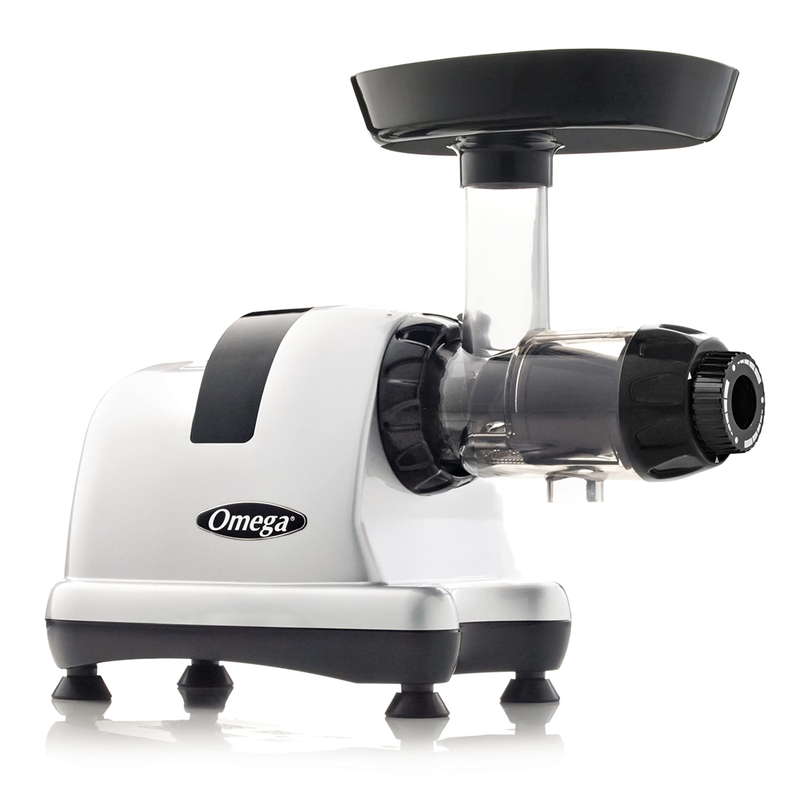 Omega MM900HDS Slow Masticating Juicer - High Yield Medical Grade Celery Juice Extractor with Adjustable Dial, 200W Silver - Perfect for Healthy Juicing at Home & Professional Use