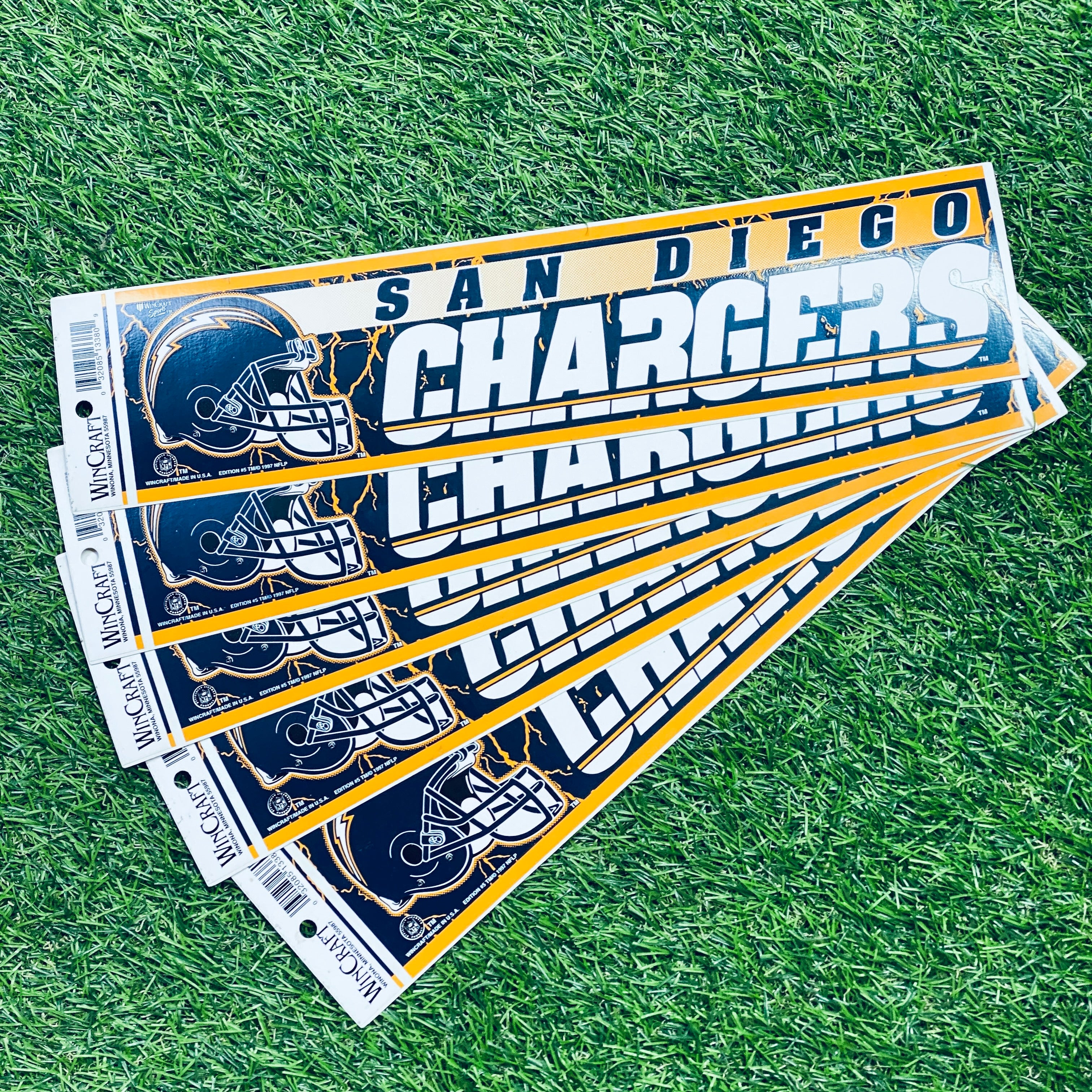 1997 WinCraft San Diego Chargers Bumper Sticker - Vintage NFL Car Decal for Trucks, Cars & Windows - Show Team Spirit Anywhere