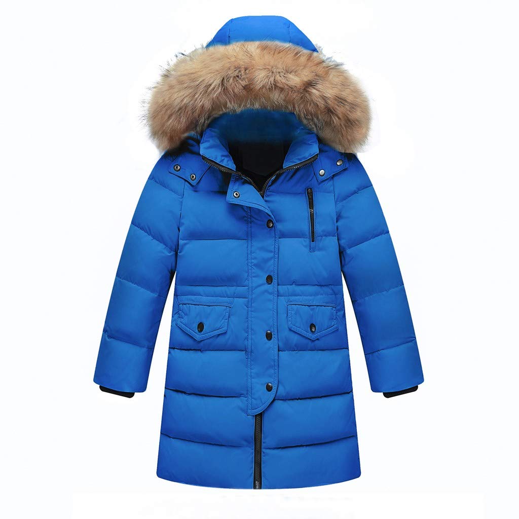WOCACHI Girls Down Parka Winter Coat - Removable Hooded Puffer Jacket for Little Big Girls, Long Padded Overcoat for Cold Weather | Perfect for School, Outdoor Activities & Winter Playdates
