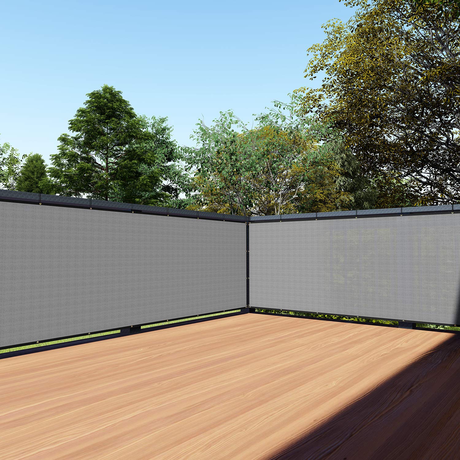 TANG 3' x 104' Gray Outdoor Privacy Screen Fence - 200GSM Heavy Duty Balcony Deck Cover, Weather Resistant UV Protection for Patio, Apartment, Porch, Backyard Railing - Perfect for Creating Private Outdoor Spaces & Enhancing Home Aesthetics