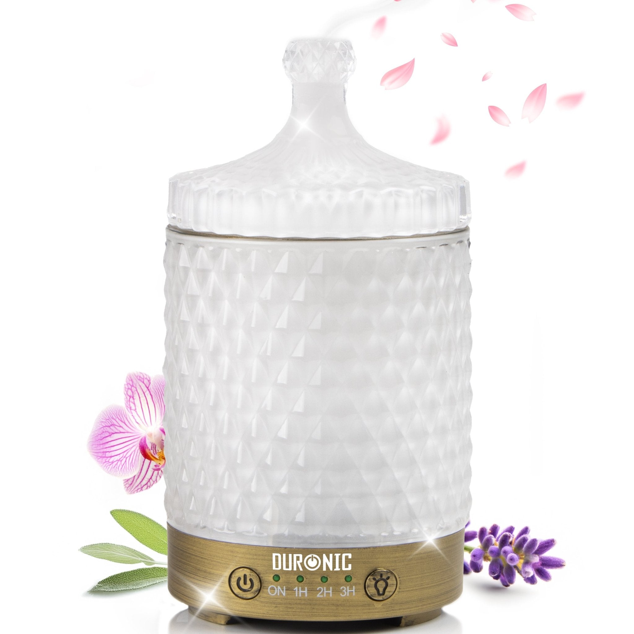 Duronic AD31 100ml Essential Oil Diffuser - Ultrasonic Aromatherapy Humidifier with 7 Color LED Lights for Home, Office, Bedroom & Spa | Perfect for Relaxation, Sleep & Stress Relief | Compact & Quiet Design