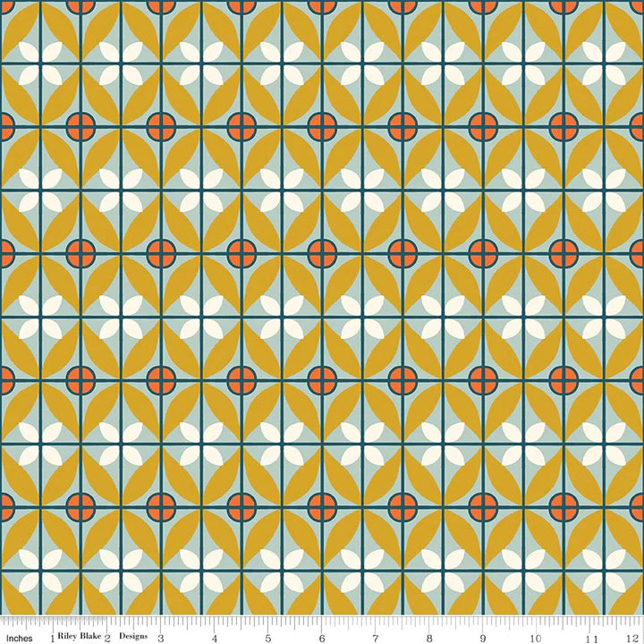 Eden Riley Blake Designs C12922 Tile Mist Fabric - Premium Cotton Quilting Material for DIY Crafts, Home Decor & Sewing Projects | Perfect for Quilts, Apparel & Scrapbooking
