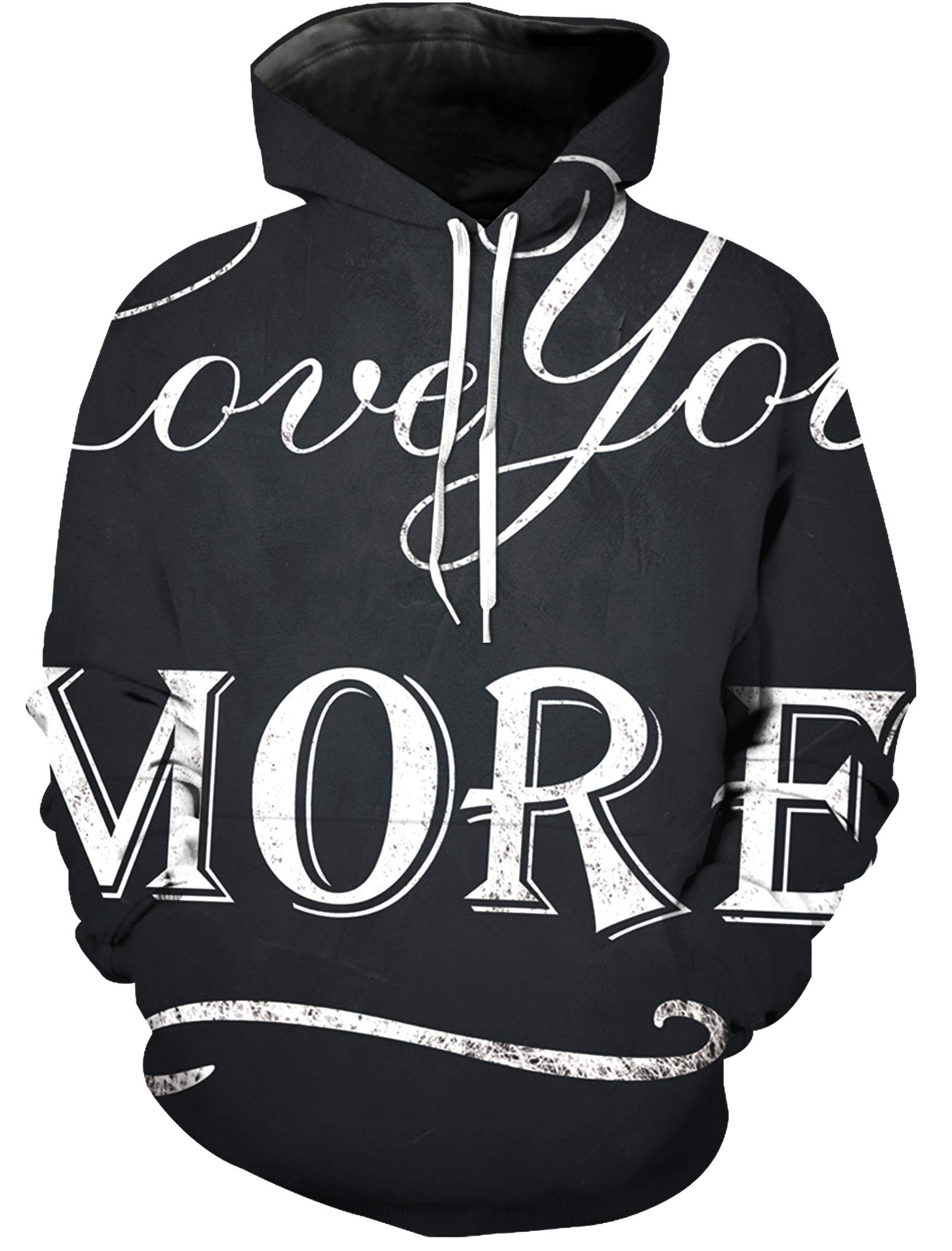 Women's Hoodies Active Long Sleeve Sweatshirt - Love You More Blackboard Print Casual Pullover for Women | Gym, Lounge & Everyday Wear