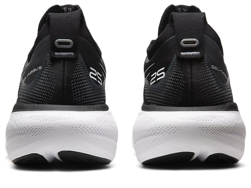 ASICS Men's GEL-NIMBUS 25 Wide Running Shoes - Black/Pure Silver - Premium Cushioning for Long-Distance Running & Marathon Training