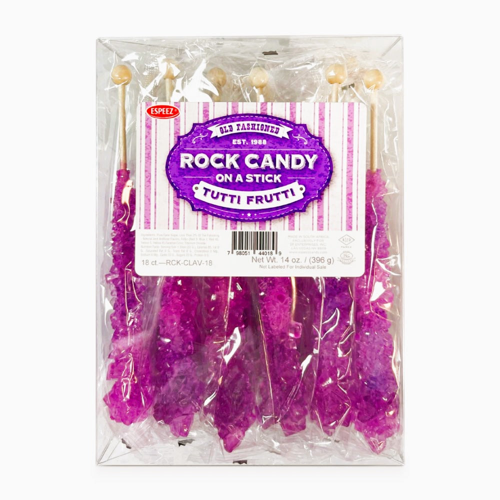Espeez Old Fashioned Lavender Rock Candy - 18 Count Box | Handmade Hard Candy for Tea, Coffee, Baking & Party Favors